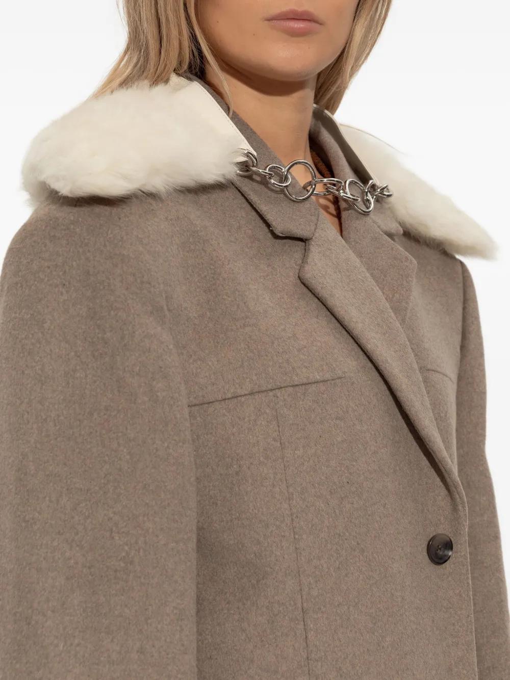 Jil Sander fur chain scarf - Beige