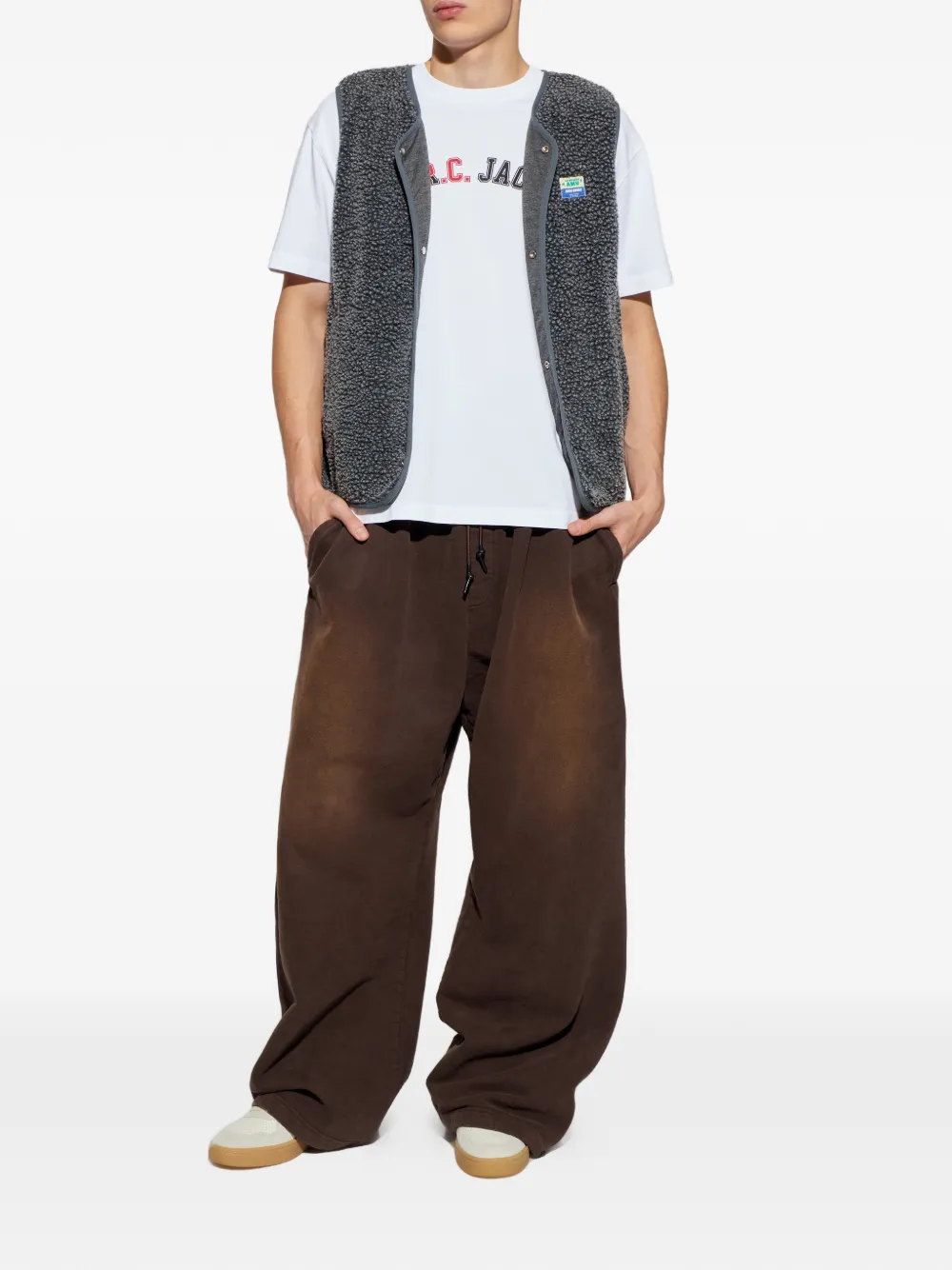 American Vintage buttoned-up gilet Grijs