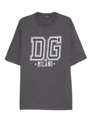 Dolce & Gabbana logo-print short-sleeve T-shirt | Grey | FARFETCH