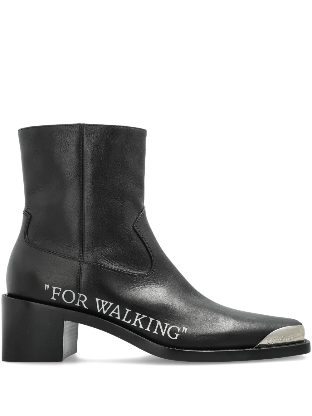 Off-White block-heel leather boots | Black | Image 1