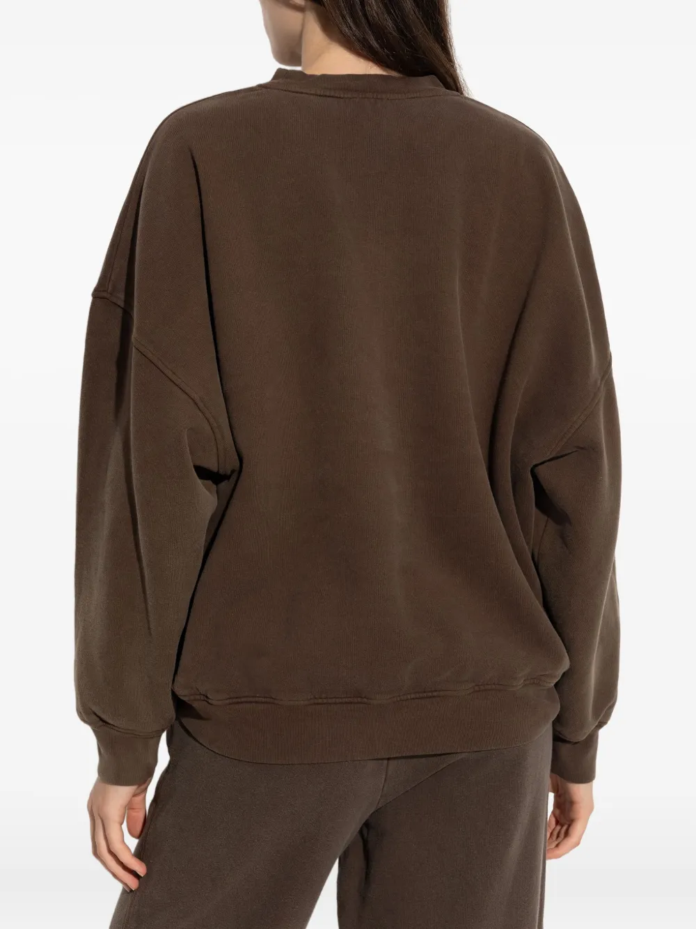 American Vintage Sweater met logo Bruin