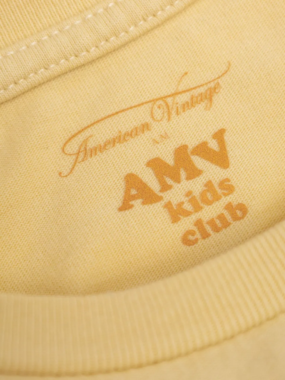 American Vintage Kids T-shirt met ontbijtprint Geel