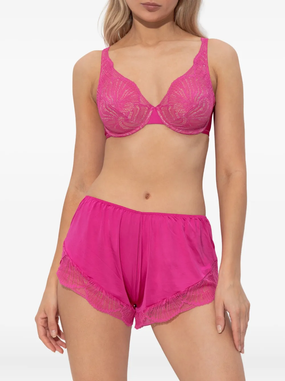 Hanro Lilith slip met kant - Roze
