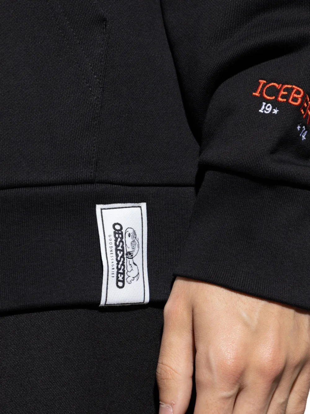 Iceberg Hoodie met print Zwart