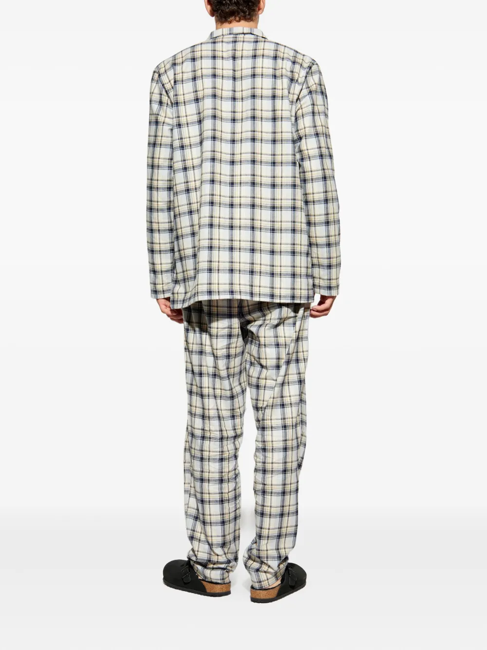 Hanro Checked Pyjama Set In Neutral