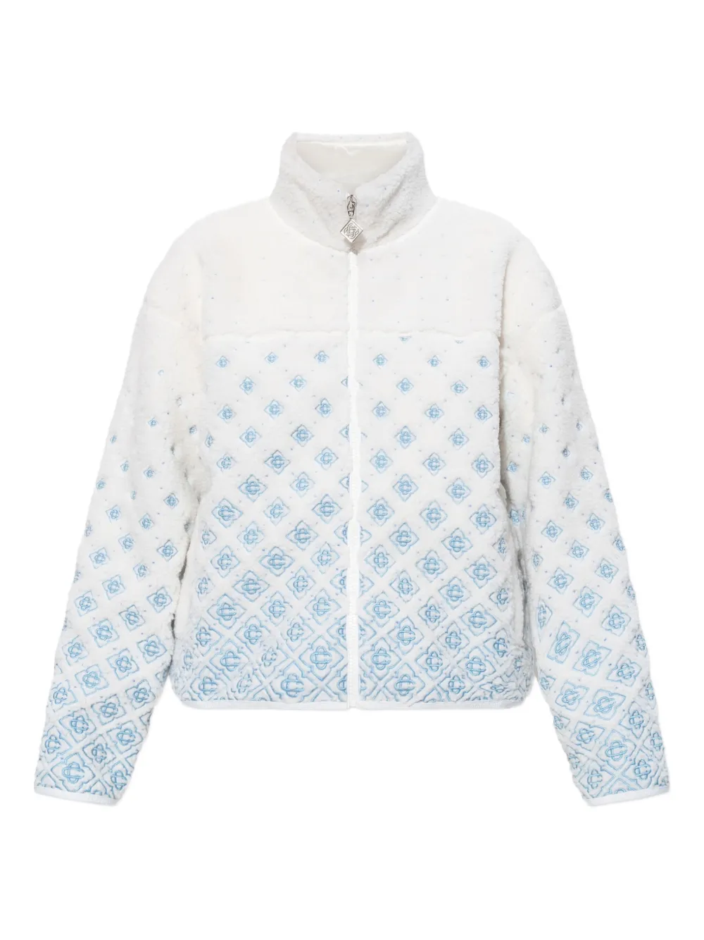 Casablanca monogram zip-up fleece jacket | White | Image 1