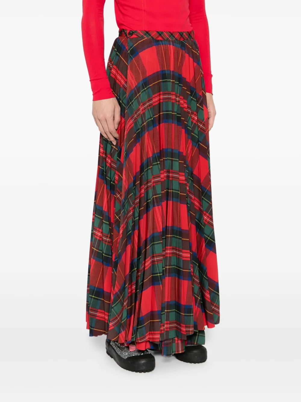 MASU Geplooide wikkelrok Rood