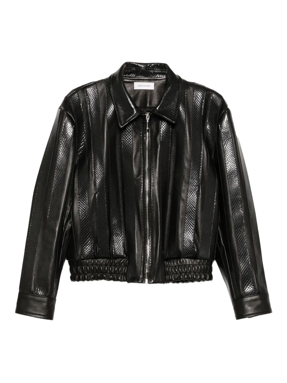 Ernest W. Baker Ernest striped leather jacket | Black | Image 1