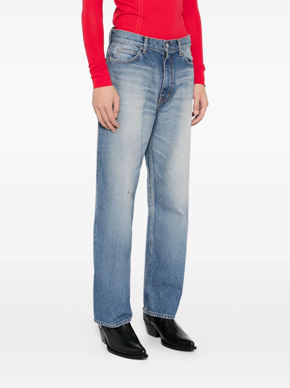 MASU Jeans met logopatch Blauw