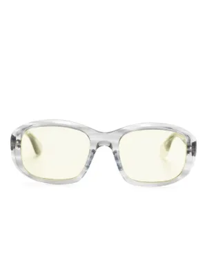 MASU × BLANC OVAL SHAPE SUNGLASSES MASU x Blanc Oval Shape Sunglasses | Grey | FARFETCH ID