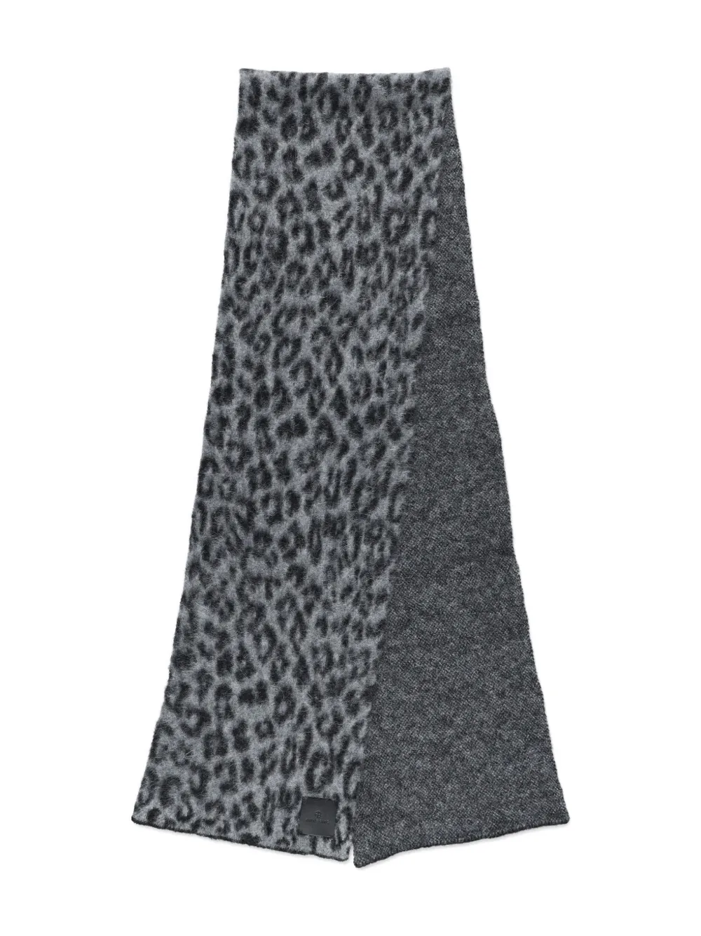 Anine Bing Leopard-print Wool Scarf In Gray