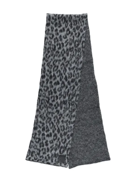 ANINE BING leopard-print wool scarf