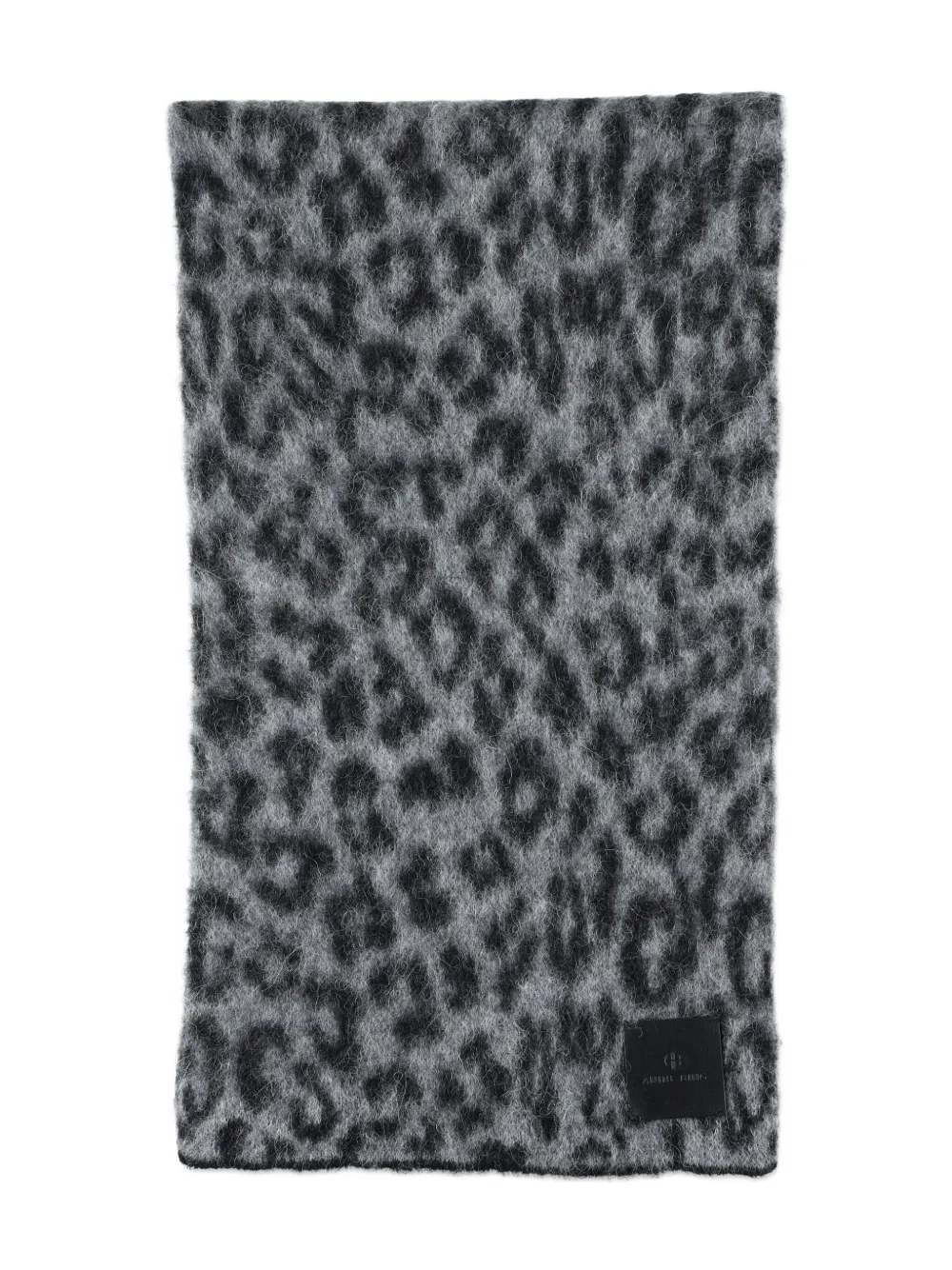 ANINE BING Wollen sjaal met luipaardprint - Grijs