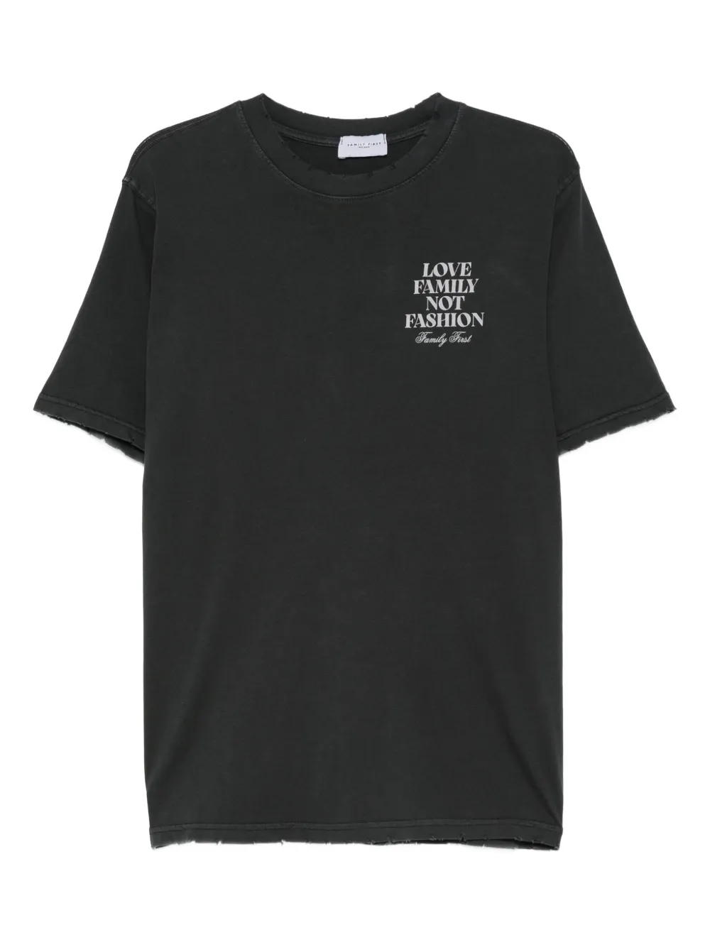 Family First slogan-print T-shirt | Grey | Image 1