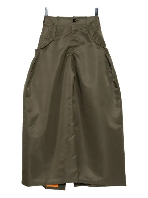 sacai wide buckled skirt 