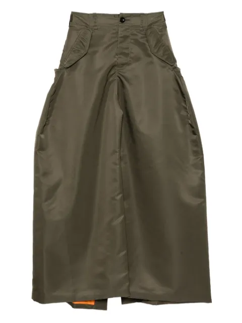 sacai wide buckled skirt 