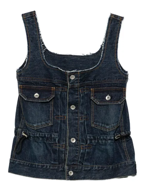 sacai drawstring denim vest