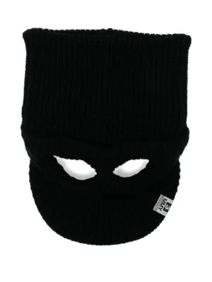 Simone Rocha バラクラバ Simone Rocha Knitted crystal-embellished Balaclava Hat | Black