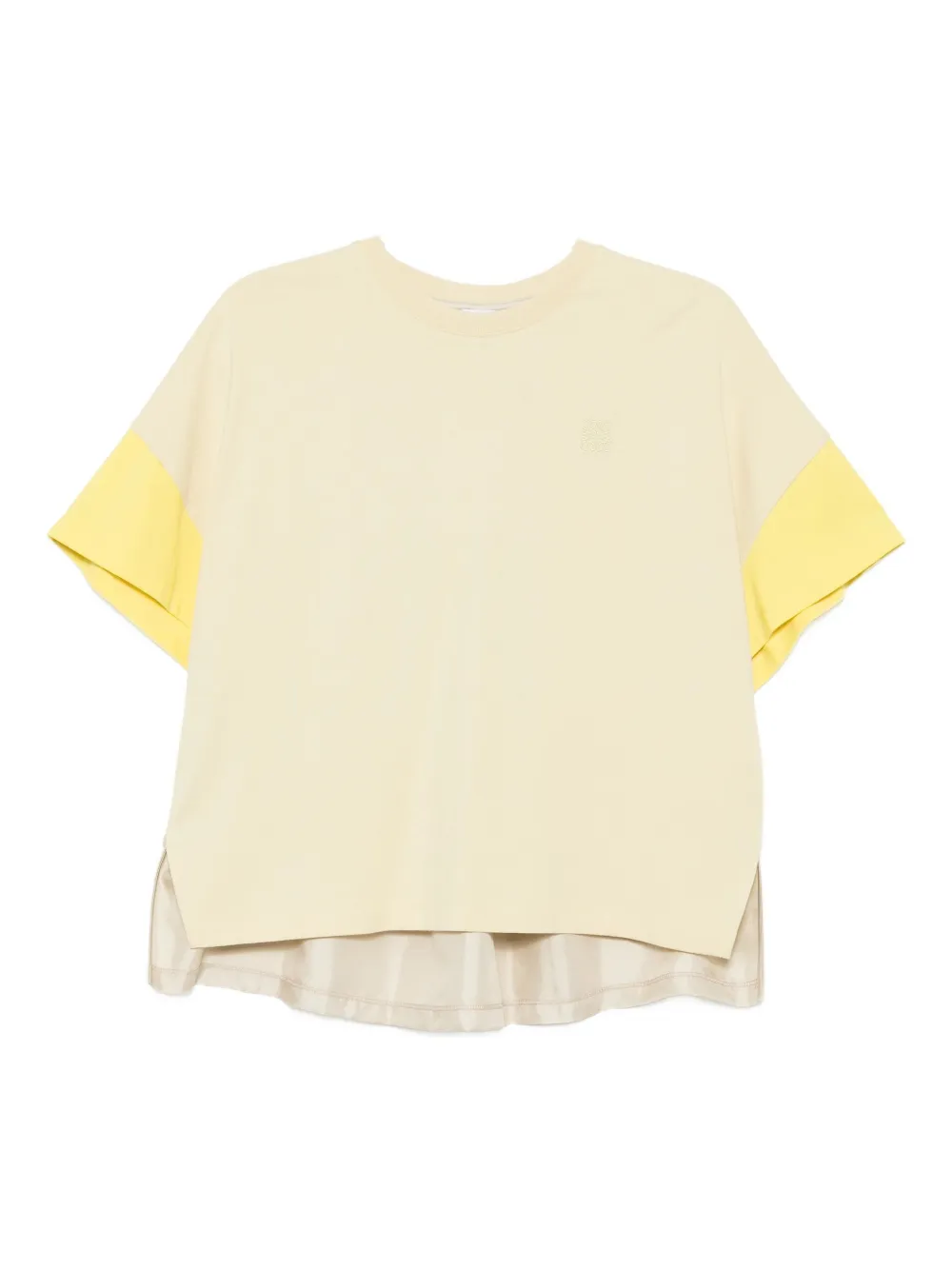 Loewe Logoed Cotton And Silk T-shirt In Yellow