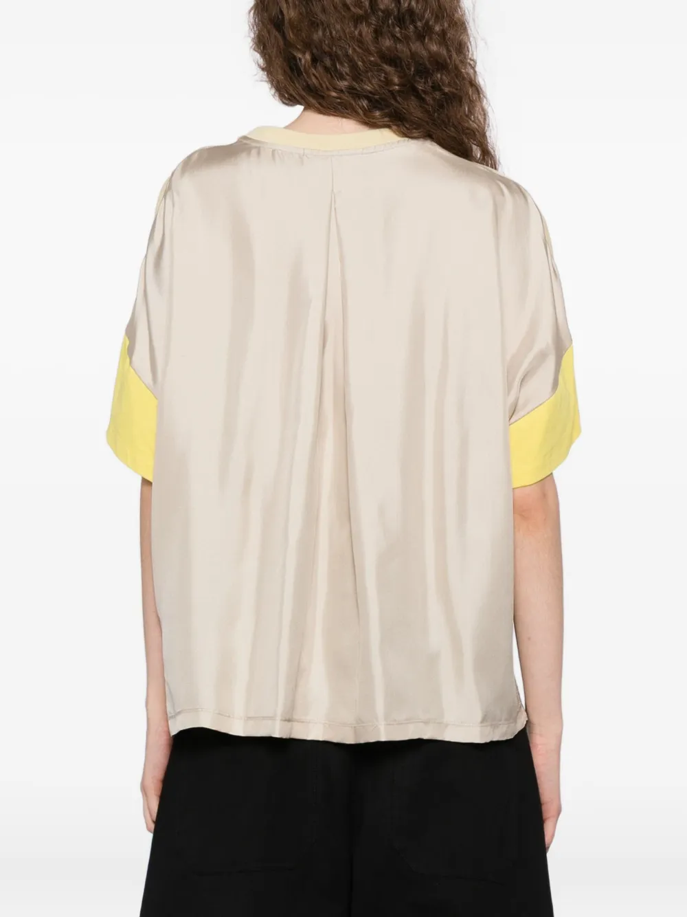 Loewe Logoed Cotton And Silk T-shirt In Yellow