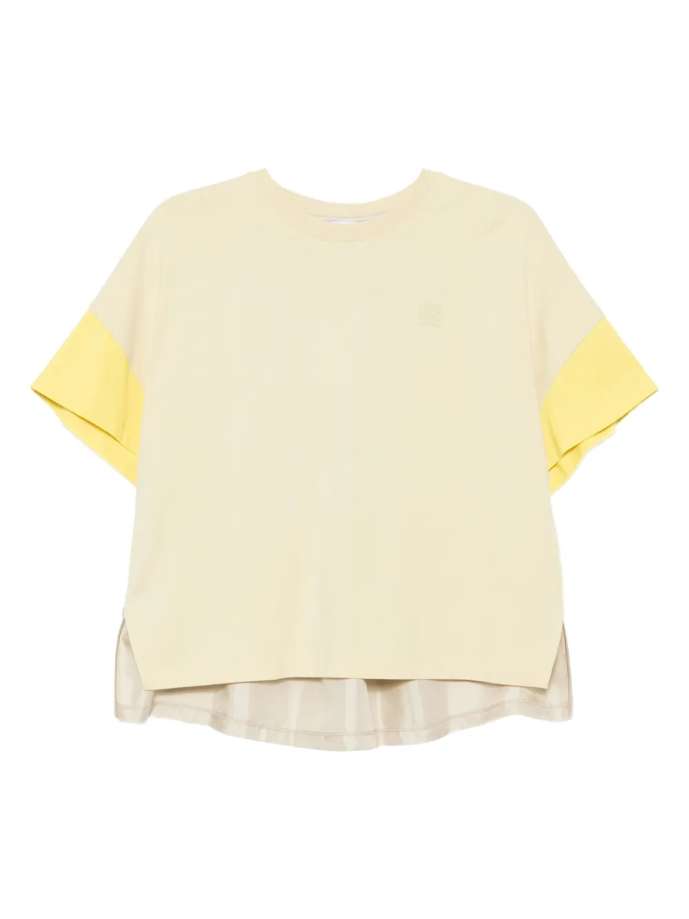 LOEWE logoed cotton and silk t-shirt | Yellow | Image 1