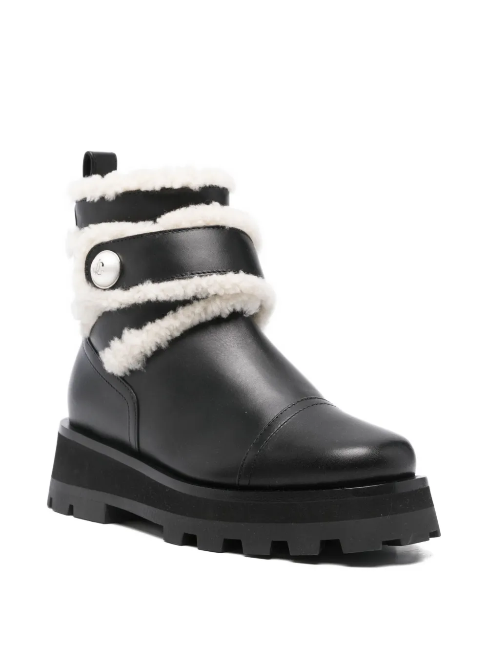 Jimmy Choo Meena Shearling-strap Boots In Black