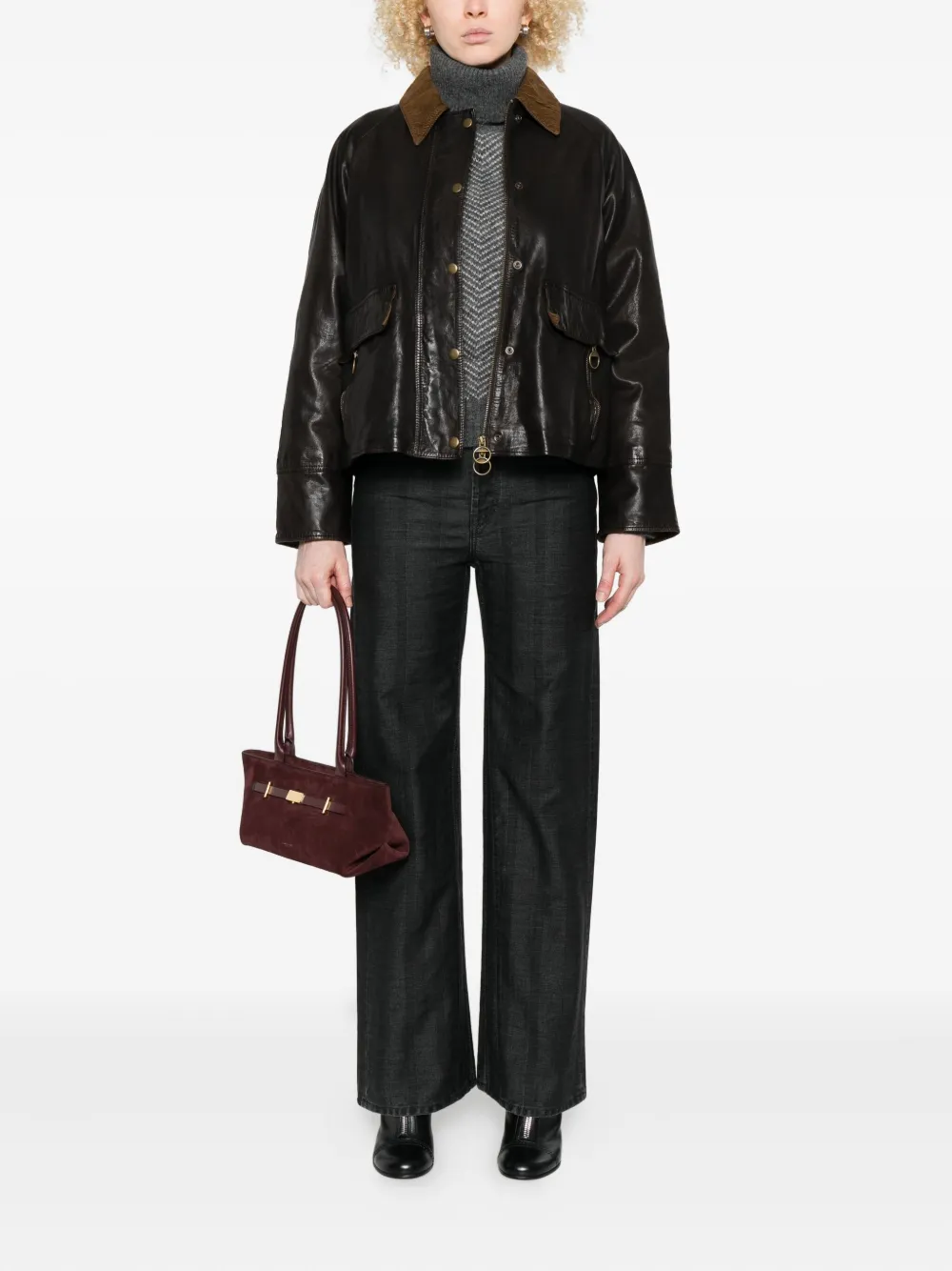 The Jackie Leathers corduroy-collar leather jacket | Leather Jackets | Image 2