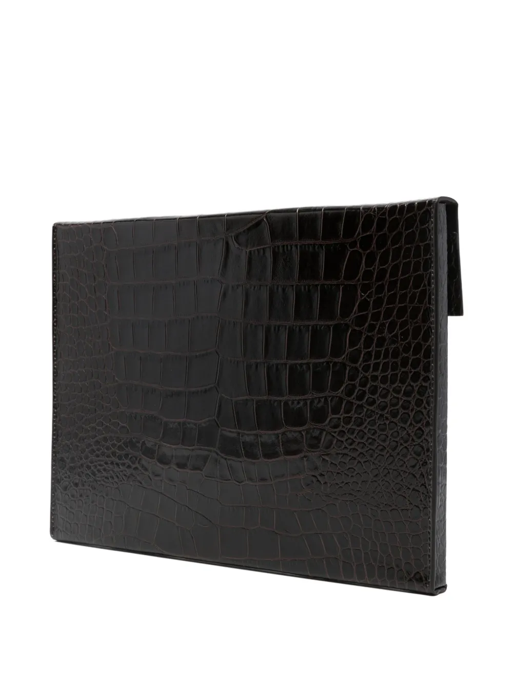TOM FORD crocodile-embossed briefcase - Bruin