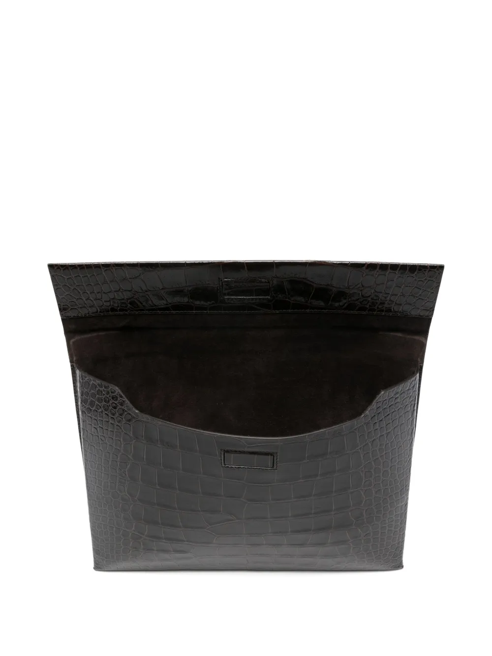 TOM FORD Aktetas met krokodillen-reliëf Bruin