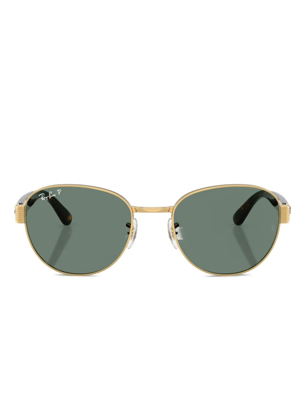 Ray-Ban ラウンドフレーム サングラス - ゴールドトーン Ray-Ban ラウンドフレーム サングラス - ゴールドトーン