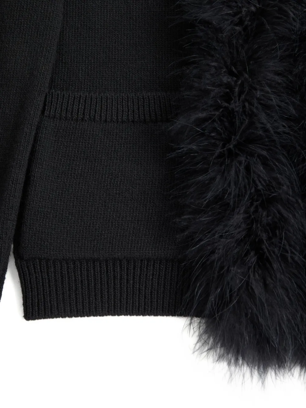 Valentino Garavani Wollen vest met veren Zwart