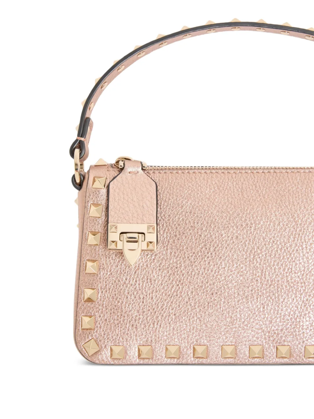 Valentino Garavani  Garavani Rockstud Small Crossbody Bag In Laminated Grainy Calfskin Leat In Pink