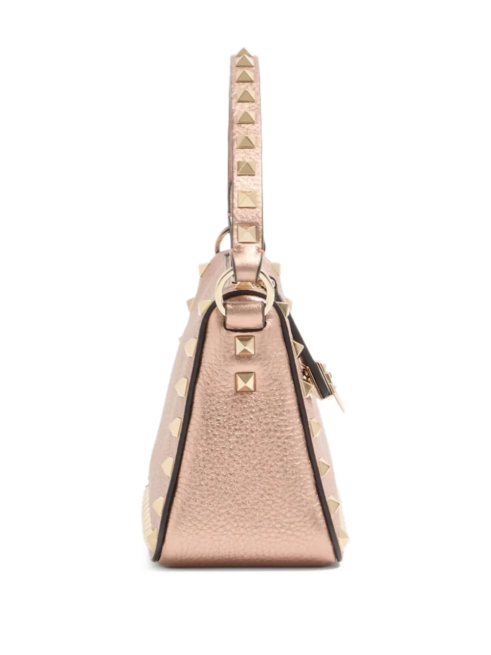 Valentino Garavani  Garavani Rockstud Small Crossbody Bag In Laminated Grainy Calfskin Leat In Pink