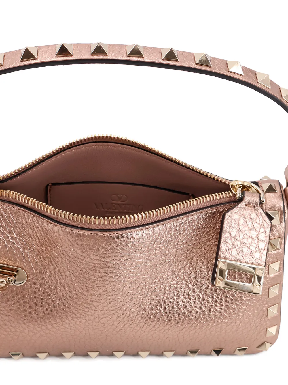 Valentino Garavani Rockstud kleine leren crossbodytas Roze