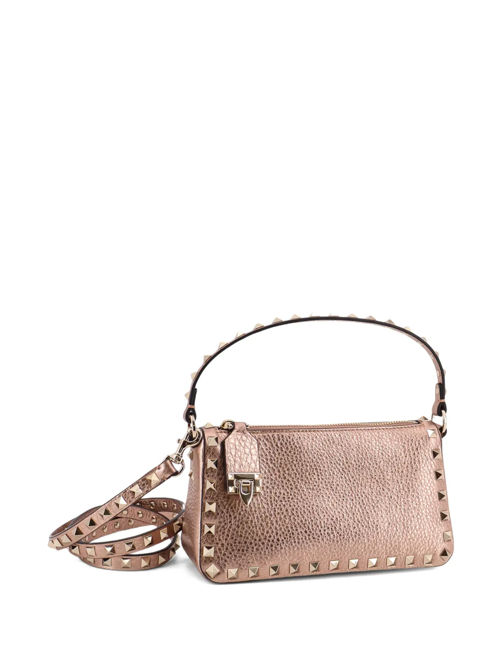 Valentino Garavani Rockstud kleine leren crossbodytas Roze