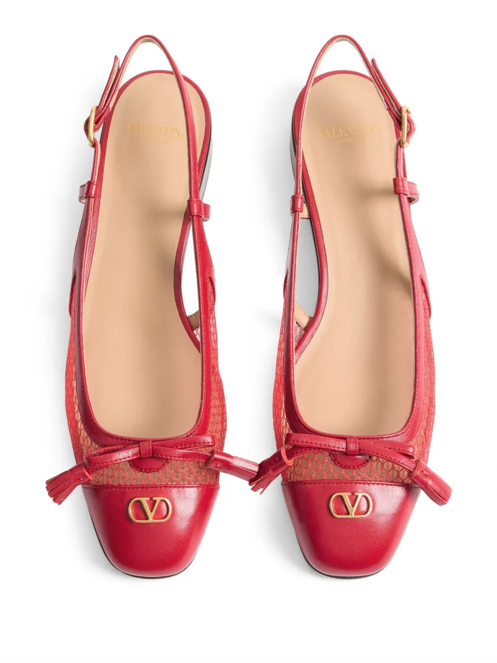 Valentino Garavani Valet du Roi slingback ballerina's Rood