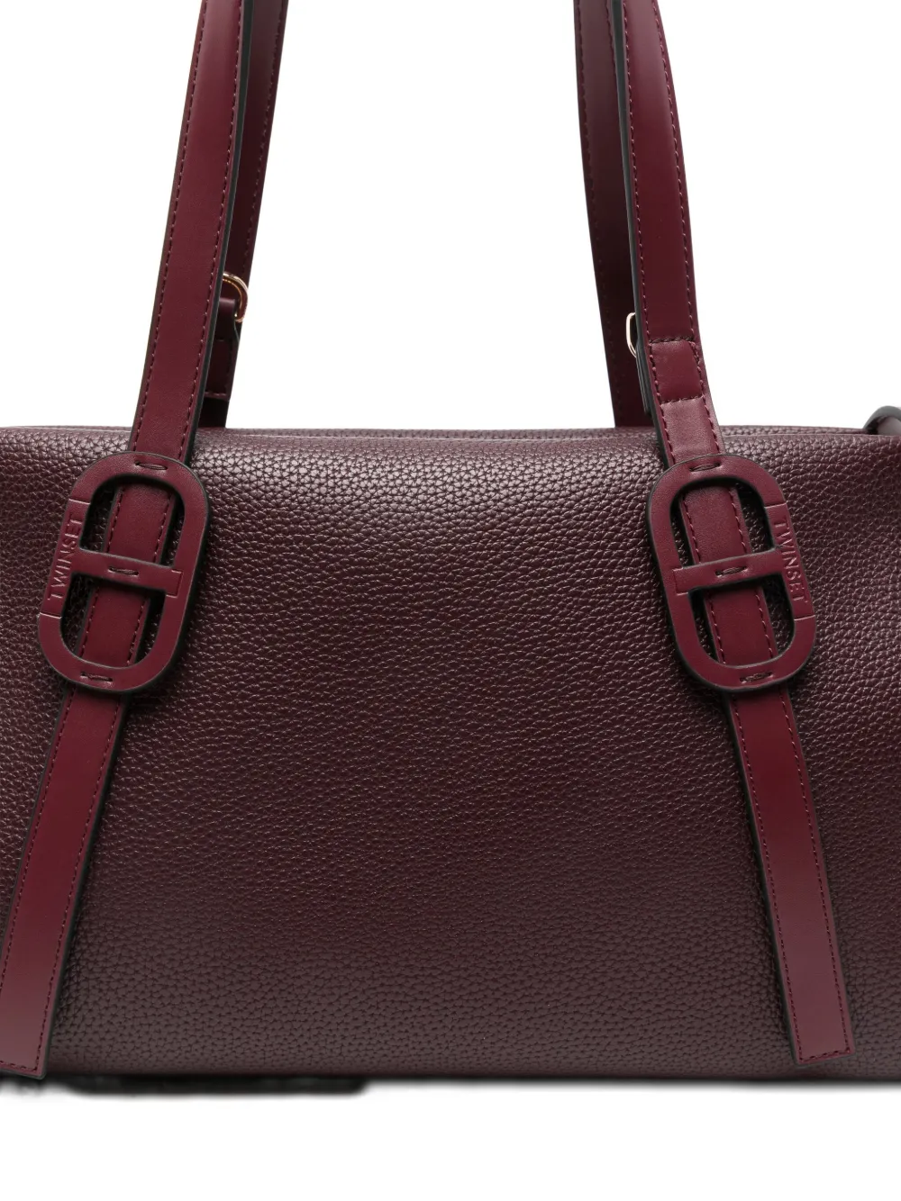 Twinset Logo-detail Shoulder Bag In Burgundy