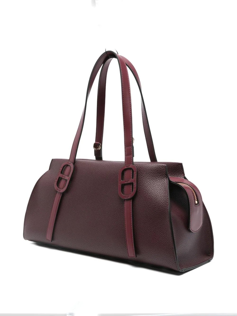 Twinset Logo-detail Shoulder Bag In Burgundy