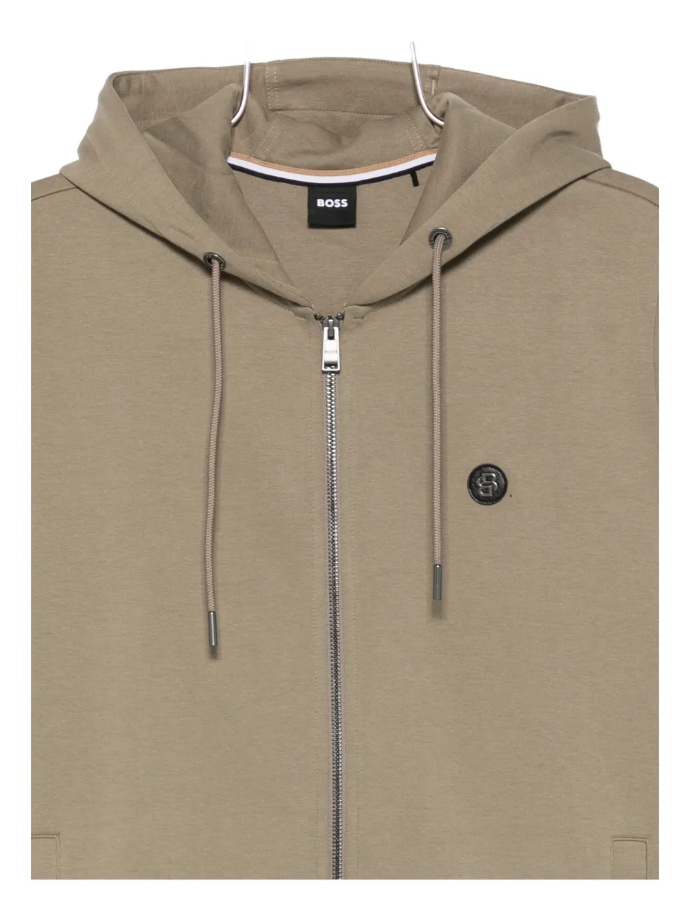 Hugo Boss Logo-patch Sweatshirt In Brown