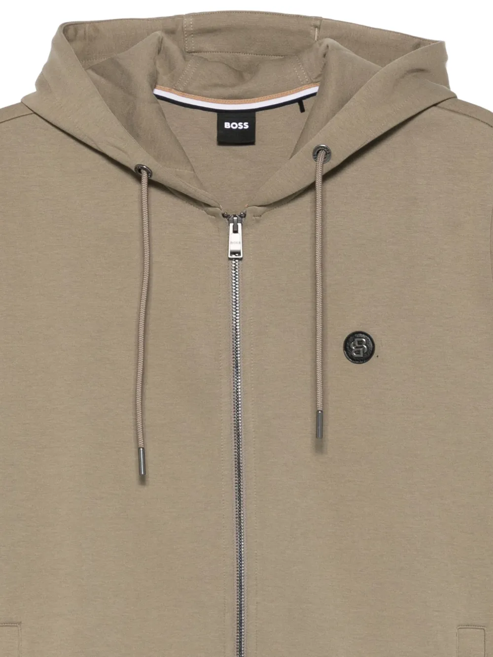 BOSS Sweater met logopatch Groen