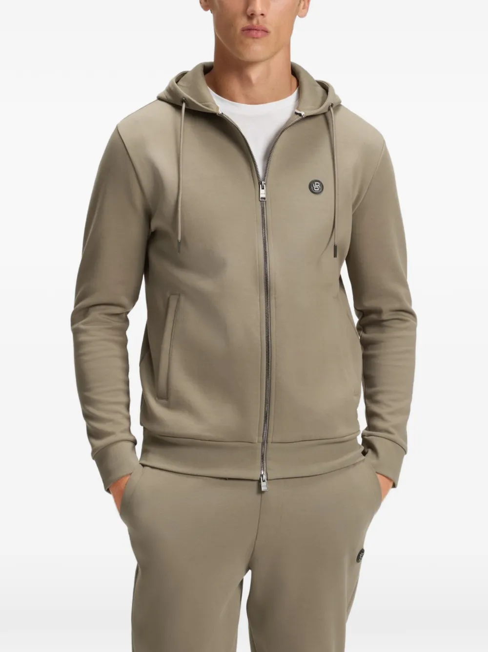 BOSS Sweater met logopatch Groen