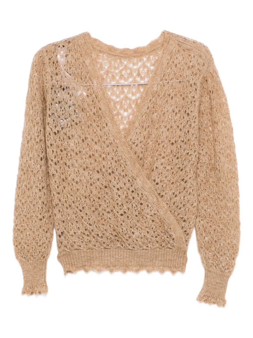 Twinset Open-knit Jumper In Brown