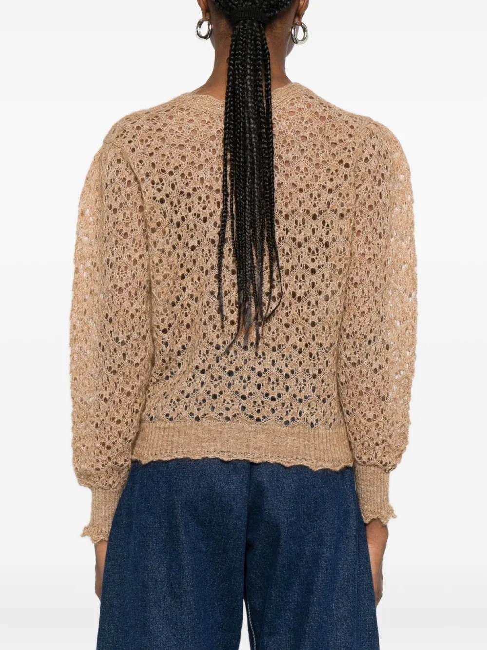 Twinset Open-knit Jumper In Brown