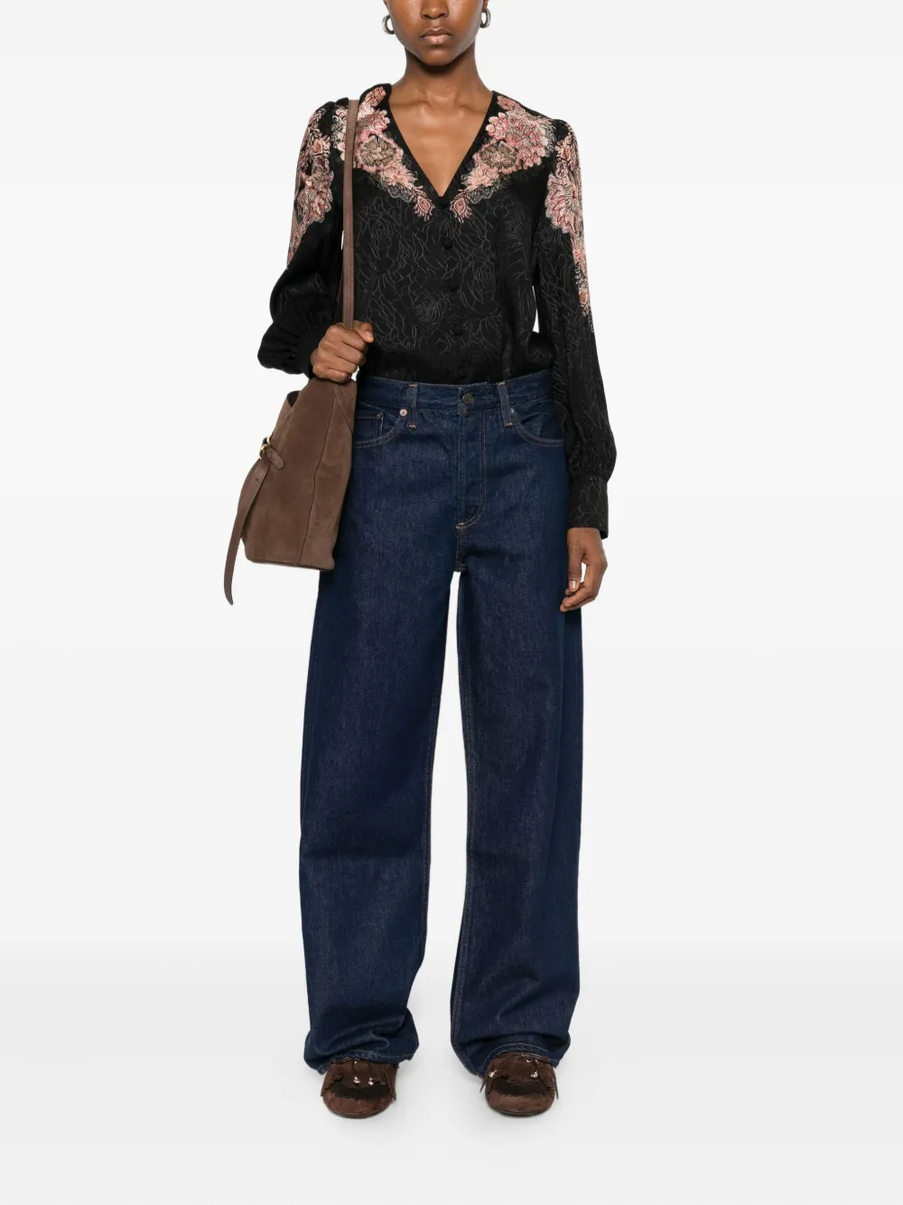 TWINSET floral-lace shirt - Zwart