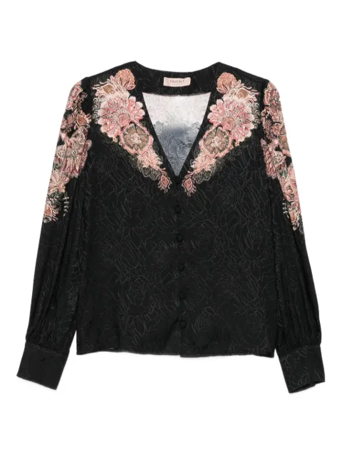 TWINSET floral-lace shirt