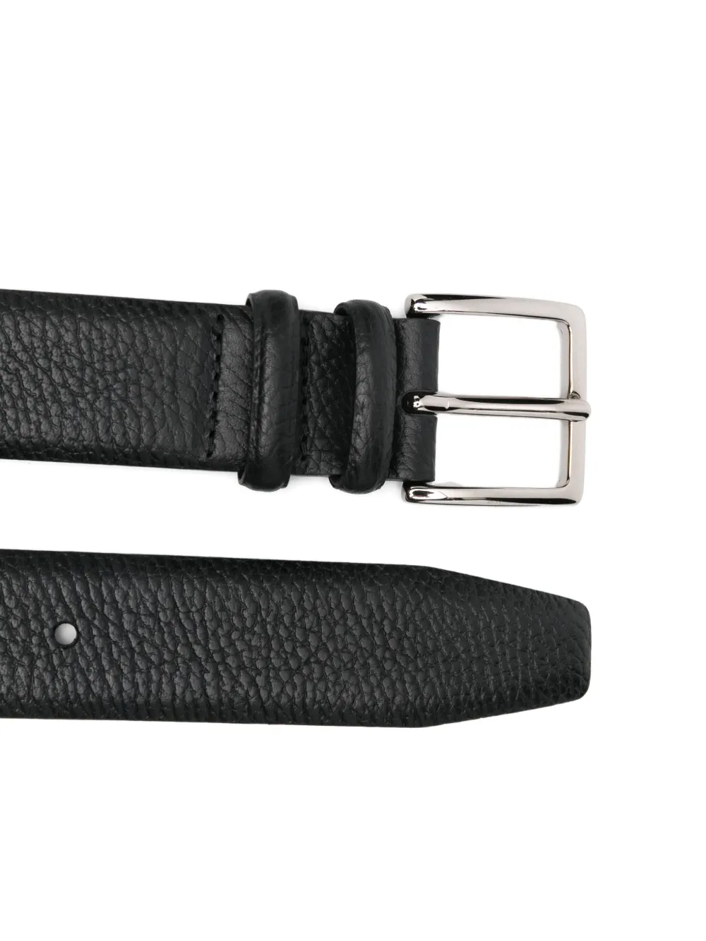 Orciani Leren riem met textuur - Zwart
