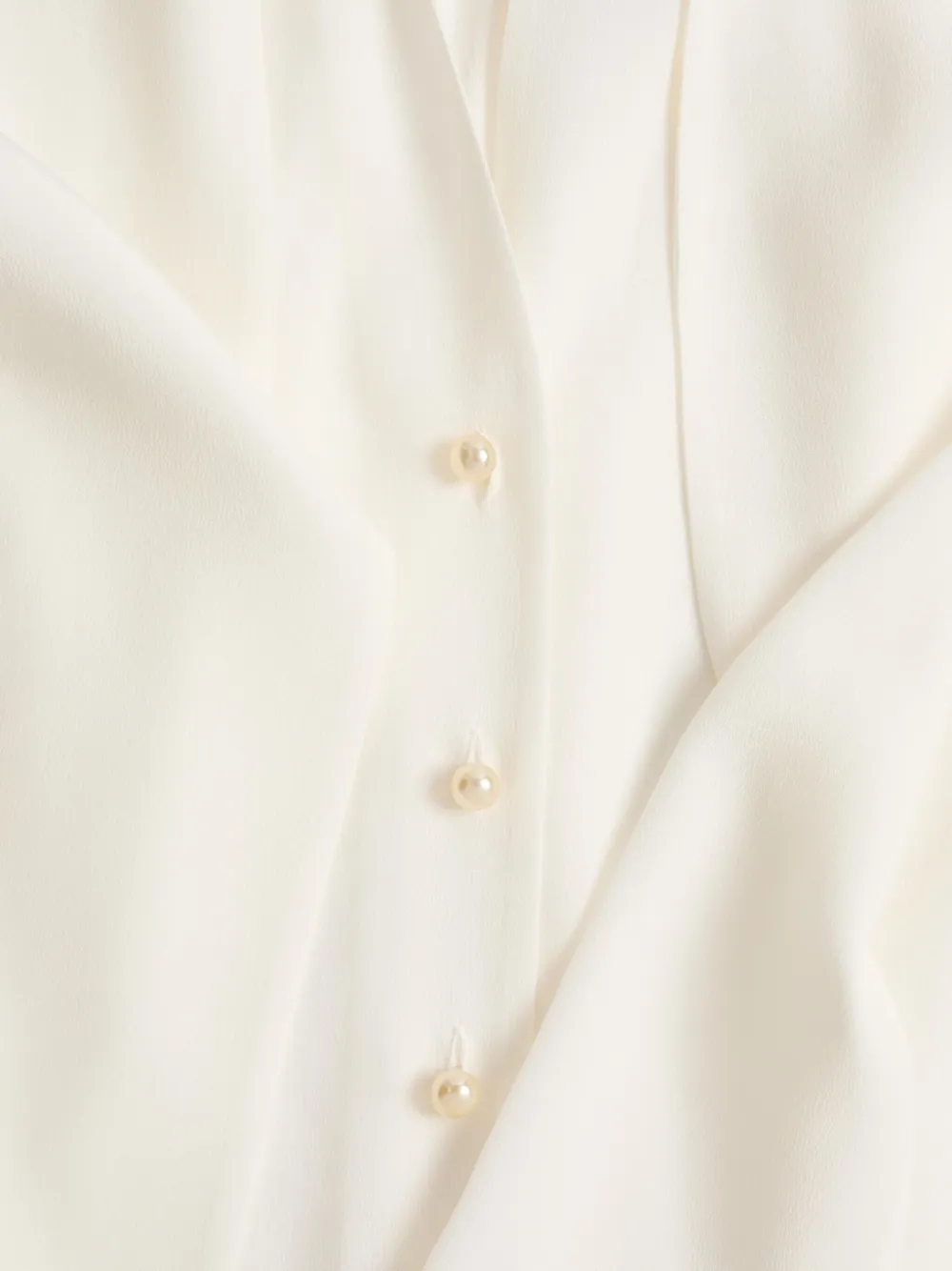 Valentino Crepe De Chine Shirt In White