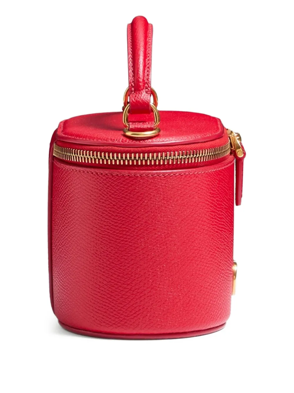 Valentino Garavani Vlogo Signature Mini Vanity Bag In Grainy Calfskin Woman Rouge Pur Uni In Red
