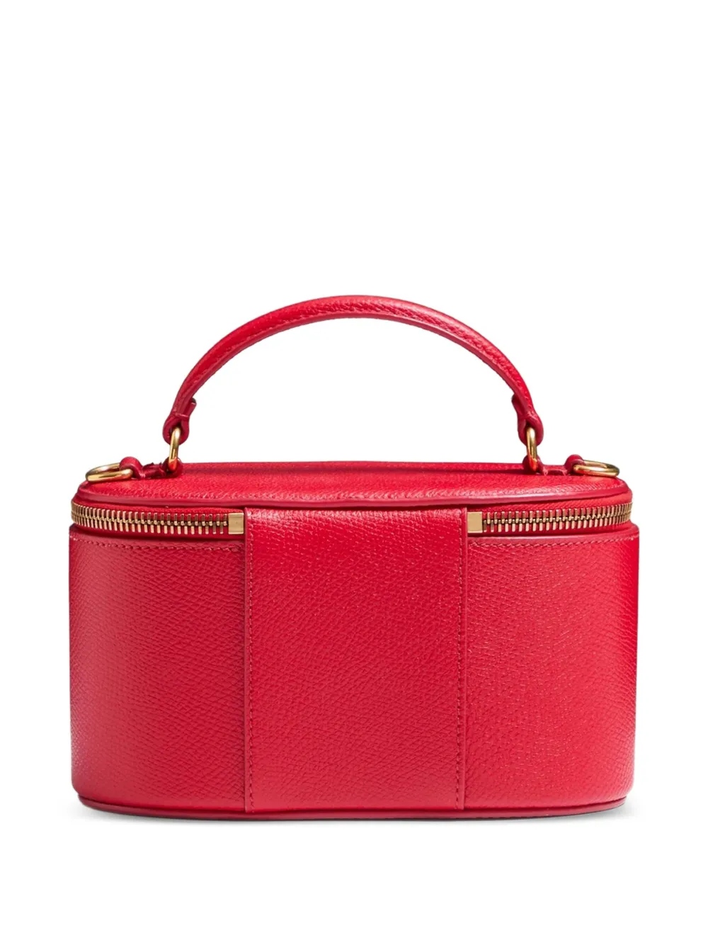 Valentino Garavani Vlogo Signature Mini Vanity Bag In Grainy Calfskin Woman Rouge Pur Uni In Red