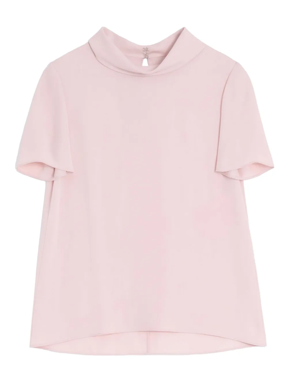 Valentino Hook-and-eye Georgette Top In Pink